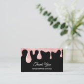 Carte De Visite Merci Pour Acheter Avec Les Déchets Roses ongles (Debout devant)