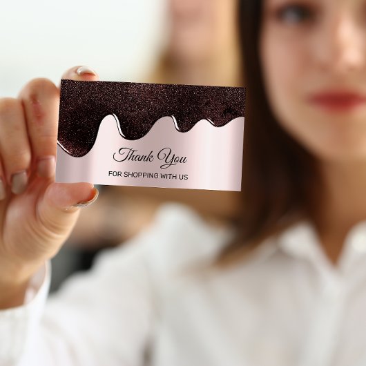 Carte De Visite Merci Pour Acheter Rose Drives Chocolat