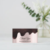 Carte De Visite Merci Pour Acheter Rose Drives Chocolat (Debout devant)