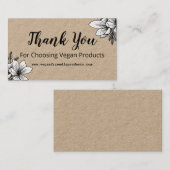 Carte De Visite Merci Pour Choisir Des Produits Végétaux (Devant / Derrière)