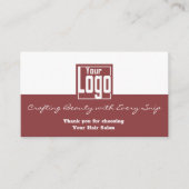 Carte De Visite Merci pour choisir notre salon de coiffure (Devant)
