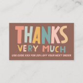 Carte De Visite Merci pour commander des icônes sociales QR Code A (Devant)