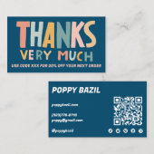 Carte De Visite Merci pour commander des icônes sociales QR Code A (Devant / Derrière)