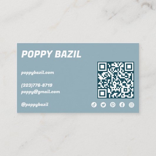 Carte De Visite Merci pour commander des icônes sociales QR Code b (Dos)