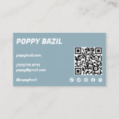 Carte De Visite Merci pour commander des icônes sociales QR Code B (Dos)