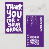Carte De Visite Merci pour commander des icônes sociales QR Code p (Devant / Derrière)