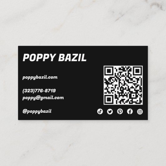 Carte De Visite Merci pour commander des icônes sociales QR Code P (Dos)