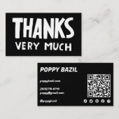 Carte De Visite Merci pour commander des icônes sociales QR Code P (Devant / Derrière)