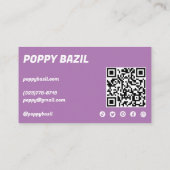 Carte De Visite Merci pour commander des icônes sociales QR Code p (Dos)