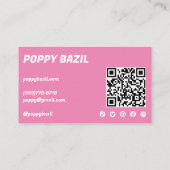 Carte De Visite Merci pour commander des icônes sociales QR Code r (Dos)