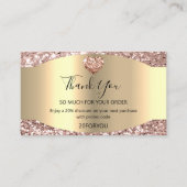 Carte De Visite Merci POUR L'ACHAT Code de réduction cardiaque Log (Devant)