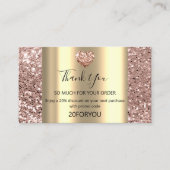 Carte De Visite Merci POUR L'ACHAT Code de réduction cardiaque Log (Devant)