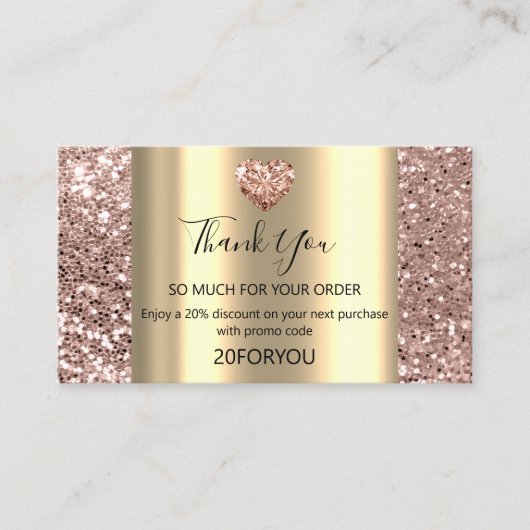 Carte De Visite Merci POUR L'ACHAT Code de réduction cardiaque Log (Devant)