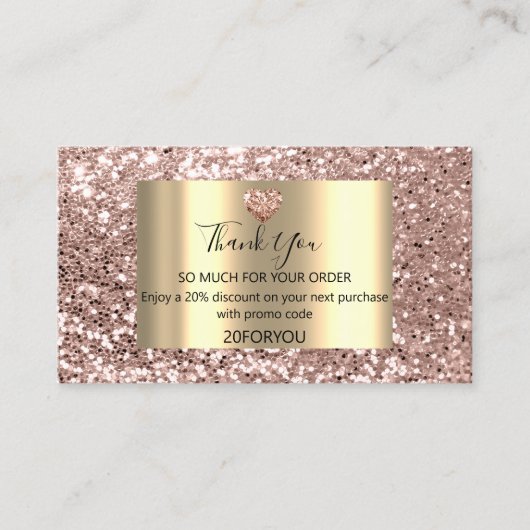 Carte De Visite Merci pour l'achat Code de réduction cardiaque Log (Devant)