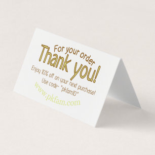 Carte De Visite Merci pour l'achat détail de l'entreprise familial