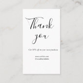 Carte De Visite Merci pour le code de réduction de commande site s (Dos)