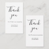 Carte De Visite Merci pour le code de réduction de commande site s (Devant / Derrière)