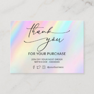 Carte De Visite merci pour les couleurs pastel