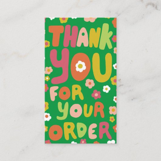 Carte De Visite Merci pour les marguerites de commande mignon code (Devant)