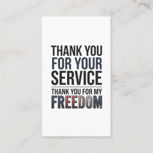 Carte De Visite Merci pour ma liberté Patriote Vétéran Chemise_1