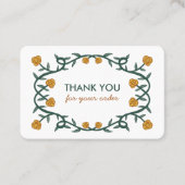 Carte De Visite MERCI pour ORDER Chic Elegant Cadre Rose Floral (Devant)