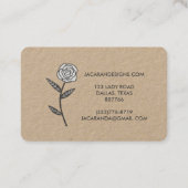 Carte De Visite MERCI pour ORDER Chic Elegant Rose Frame Kraft (Dos)