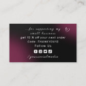 Carte De Visite Merci pour soutenir mon entreprise vin noir (Dos)