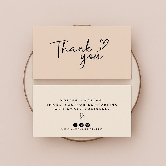 Carte De Visite Merci pour votre achat / commande