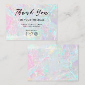 Carte De Visite merci pour votre achat de pierre minérale (Devant / Derrière)