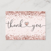 Carte De Visite merci pour votre achat de script moderne coeur (Devant)