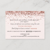 Carte De Visite merci pour votre achat de script moderne coeur (Dos)