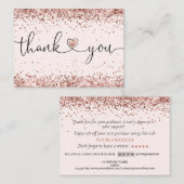 Carte De Visite merci pour votre achat de script moderne coeur (Devant / Derrière)