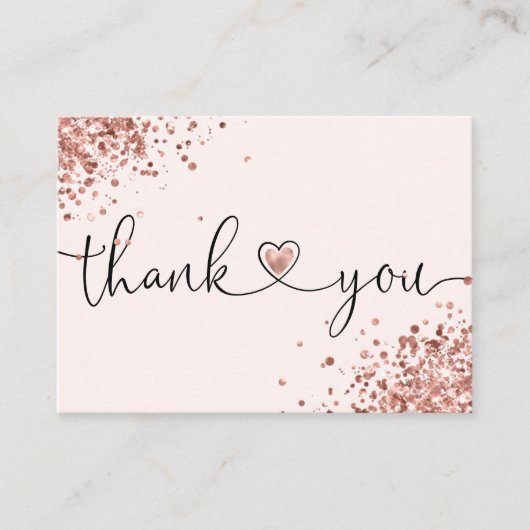 Carte De Visite merci pour votre achat de script moderne coeur (Devant)