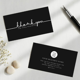 Carte De Visite Merci pour votre achat élégant noir