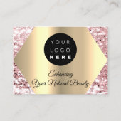 Carte De Visite Merci pour votre achat Pink Gold Logo (Devant)