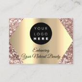 Carte De Visite Merci Pour Votre Achat Rose Logo Or (Devant)