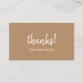 Carte De Visite Merci pour votre commande | BROWN (Dos)