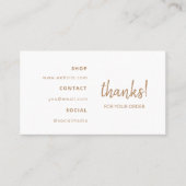 Carte De Visite Merci pour votre commande | BROWN (Devant)