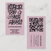 Carte De Visite Merci pour votre commande CODE RABAIS Code QR (Devant / Derrière)