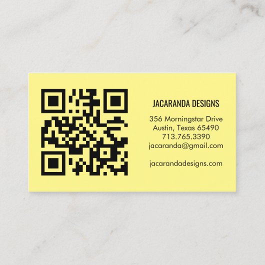 Carte De Visite Merci pour votre commande CODE RABAIS Code QR (Dos)