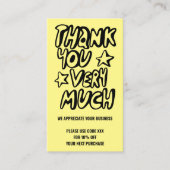Carte De Visite Merci pour votre commande CODE RABAIS Code QR (Devant)
