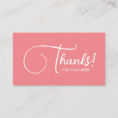 Carte De Visite Merci Pour Votre Commande Élégant Modèle Moderne (Devant)