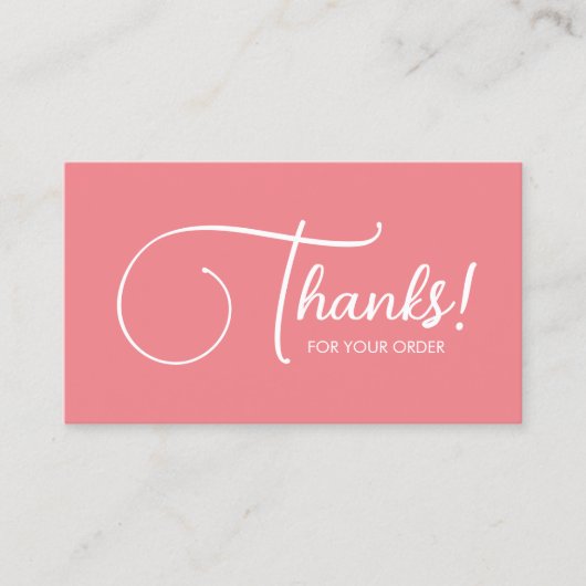 Carte De Visite Merci Pour Votre Commande Élégant Modèle Moderne (Devant)