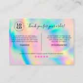 Carte De Visite Merci Pour Votre Commande Entreprise De Remise Cli (Devant)