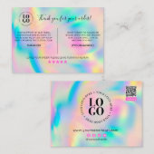 Carte De Visite Merci Pour Votre Commande Entreprise De Remise Cli (Devant / Derrière)