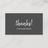 Carte De Visite Merci pour votre commande | gris foncé (Dos)