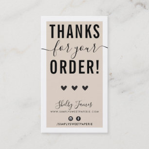 Carte De Visite MERCI POUR VOTRE COMMANDE insérer blé noir