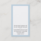 Carte De Visite MERCI POUR VOTRE COMMANDE insérer classe bébé bleu (Dos)
