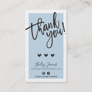 Carte De Visite MERCI POUR VOTRE COMMANDE insérer classe bébé bleu