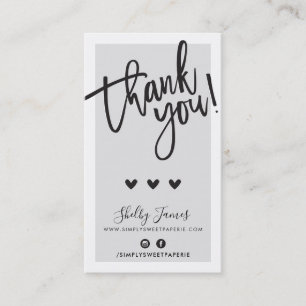 Carte De Visite MERCI POUR VOTRE COMMANDE insérer gris clair class